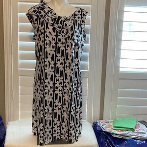 MSK Black and White Midi Dress